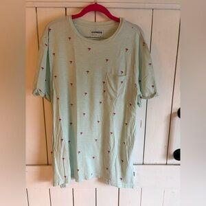 Express Mint Green Palm Print Men's Tee